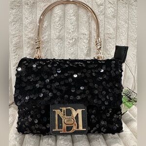 Badgley Mischka NWT SEQIN black mini handbag bag